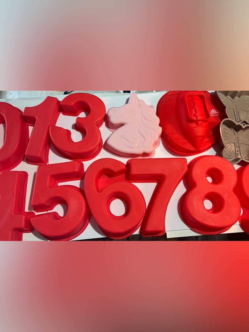 Silicone baking cake jello Mold Birthday Numbers Unicorn Butterfly Football Pans